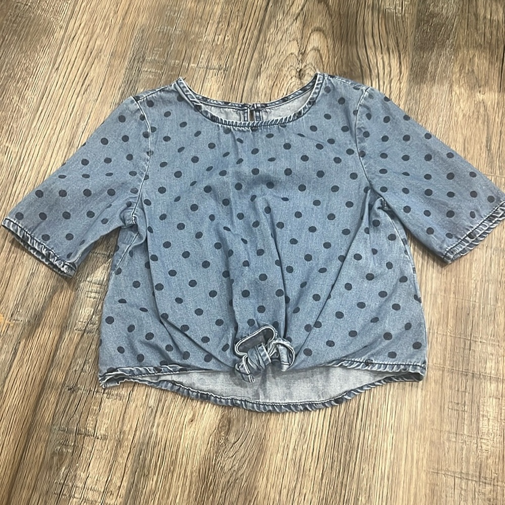 🦄5/25 Jean Polka Dot Shirt